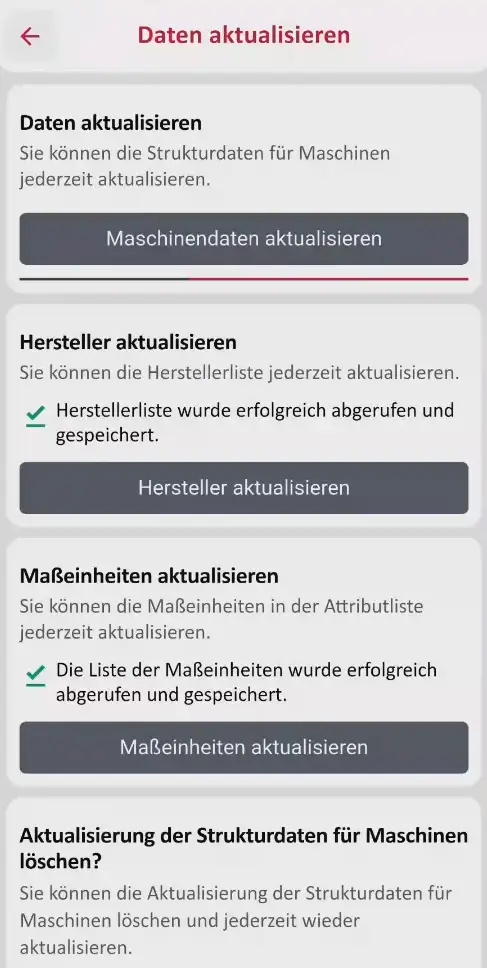Daten aktualisieren