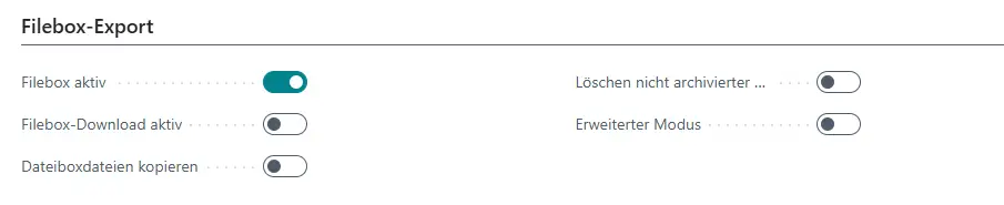 Einrichtung Filebox