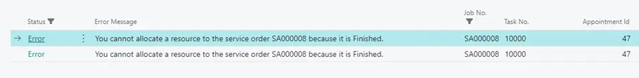 Processing error