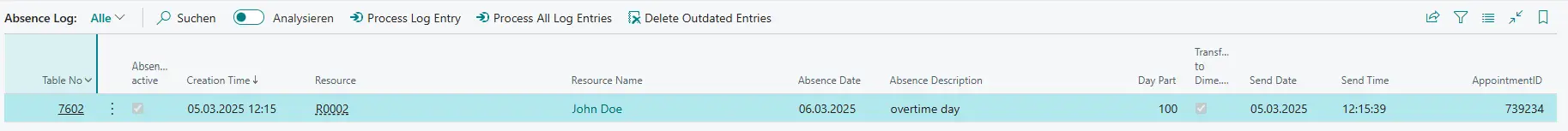 Absence log
