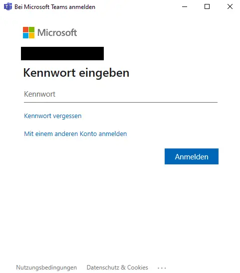 Anmeldebildschirm