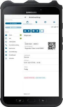 Menü Arbeitsauftrag