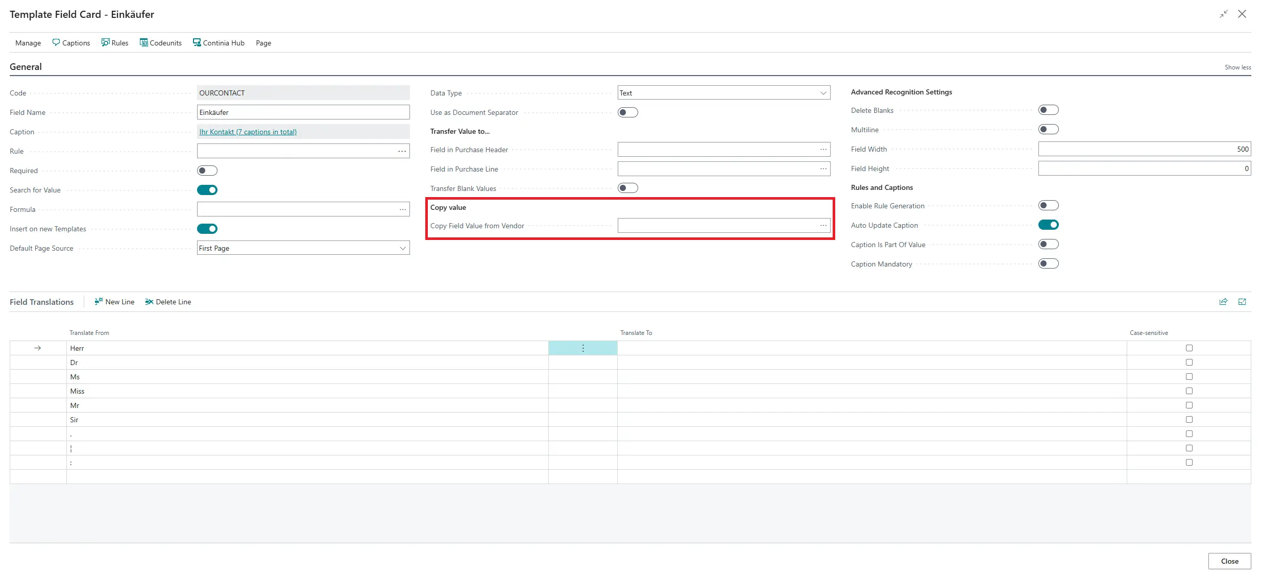 Copy Field Value