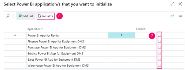 Initialize Power BI Apps