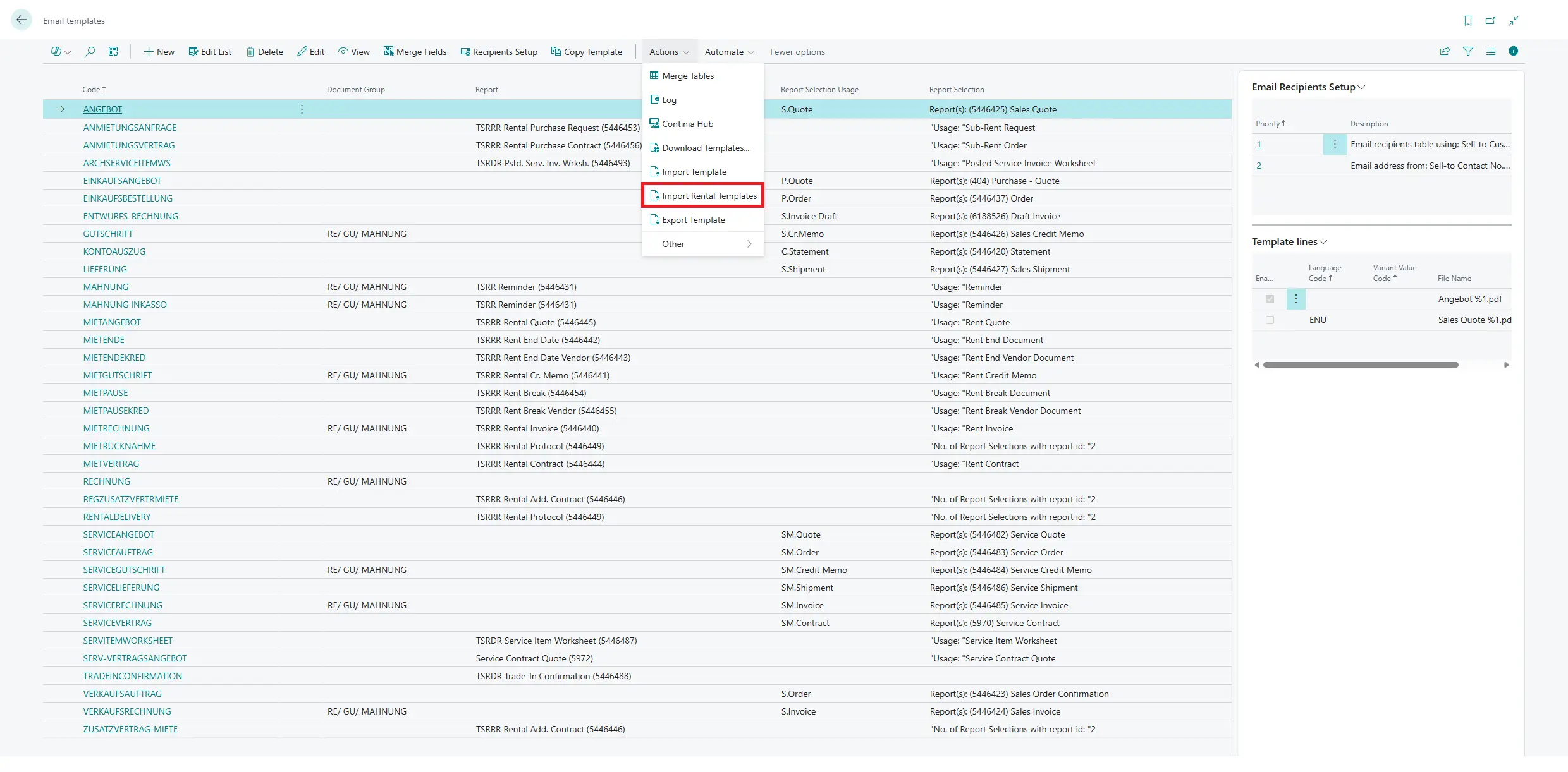 Importing Email Templates